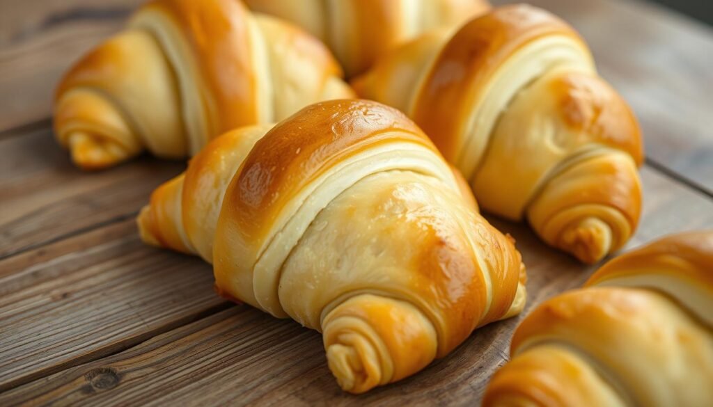 crescent rolls with golden crust