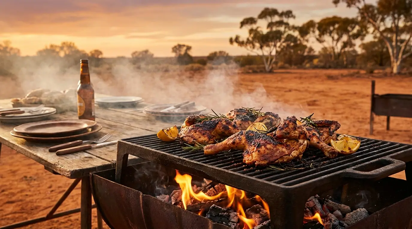 grilled chicken on the barbie outback